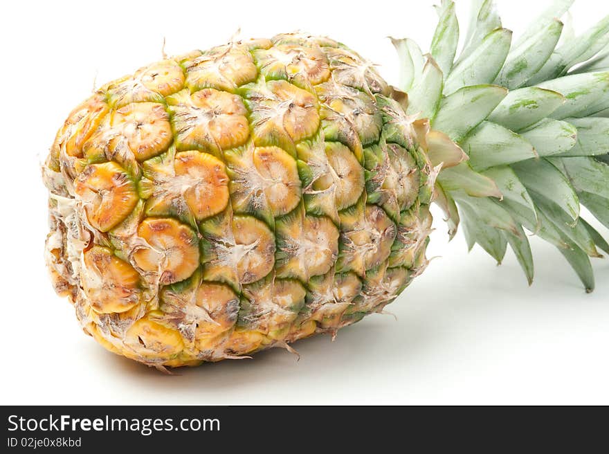 Close-up of a pineapple background on white