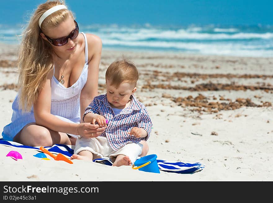 Family on a beach