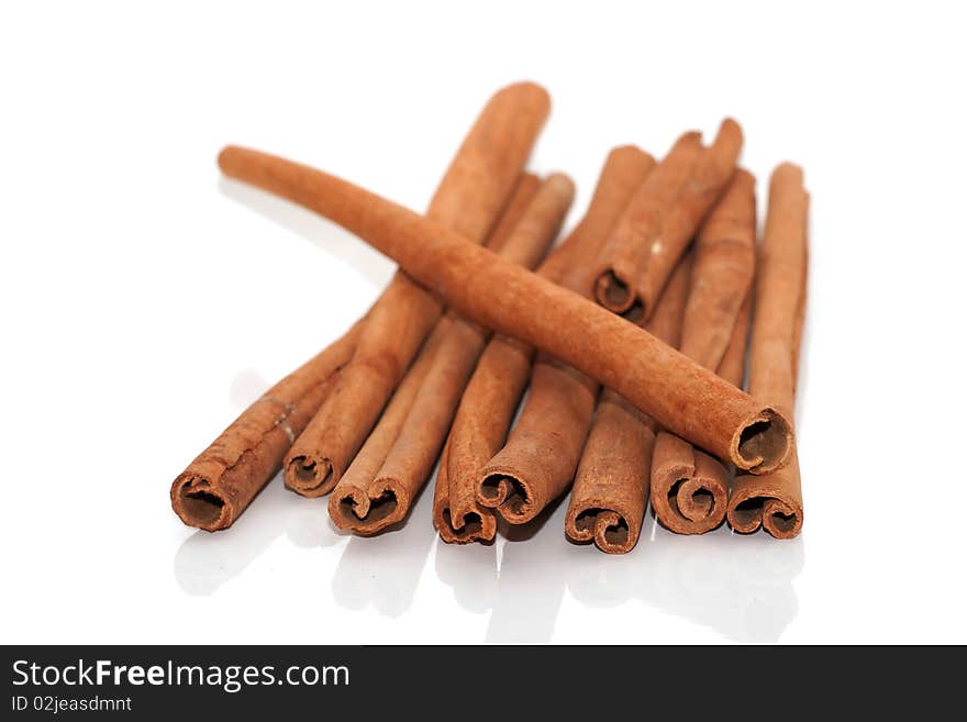 Cinnamon On White Background