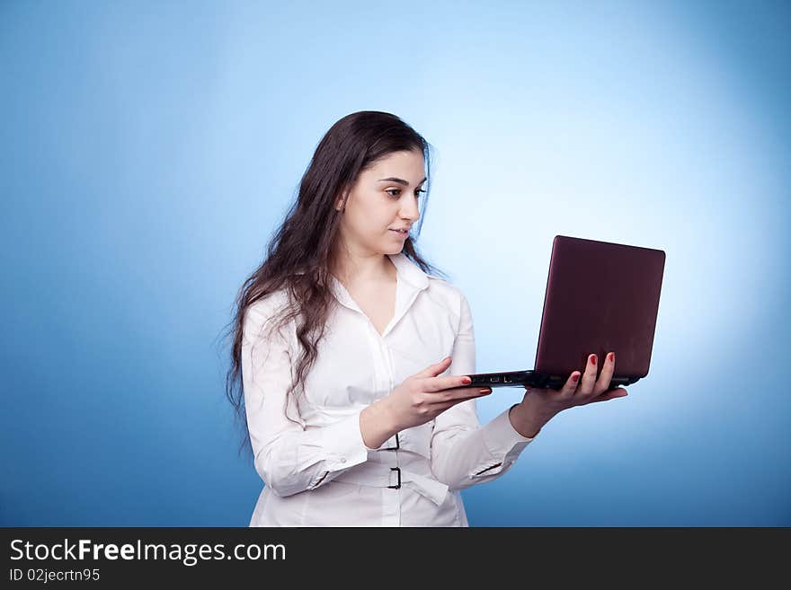 Businesswoman with laptop