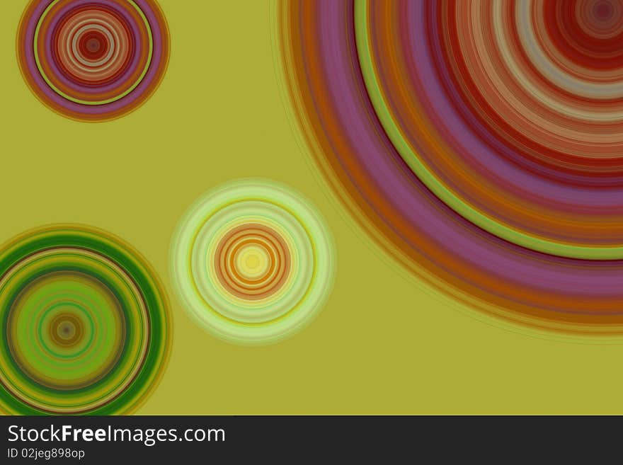 Multi colored circles on yellow-green background. Multi colored circles on yellow-green background