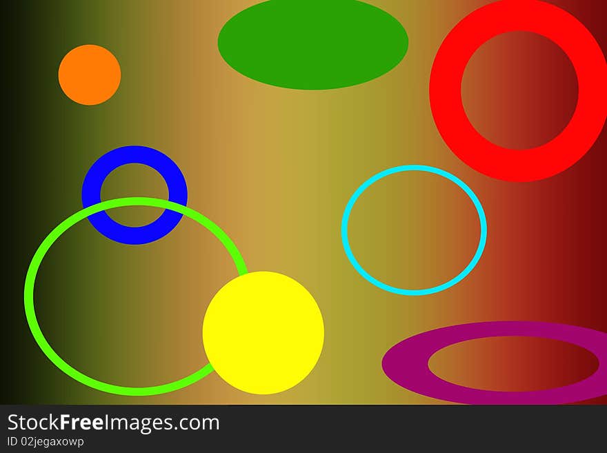 Multi colored and sized circles on gradient background. Multi colored and sized circles on gradient background