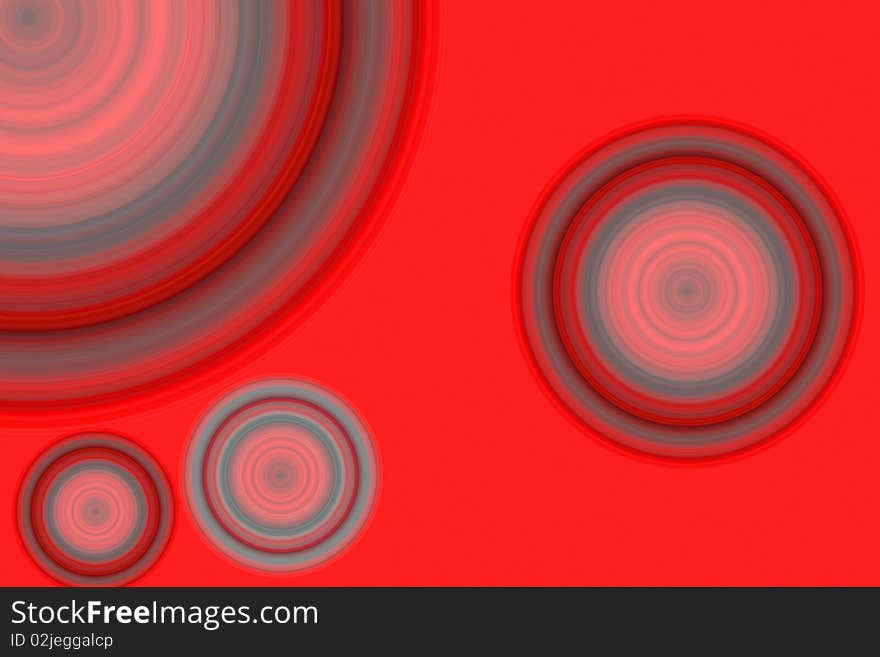 Retro Circles On Red Background