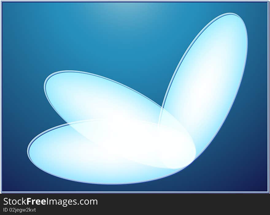 White shape on a blue background. White shape on a blue background