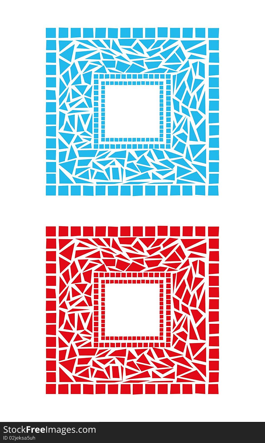 Illustration of mosaic frames on white background