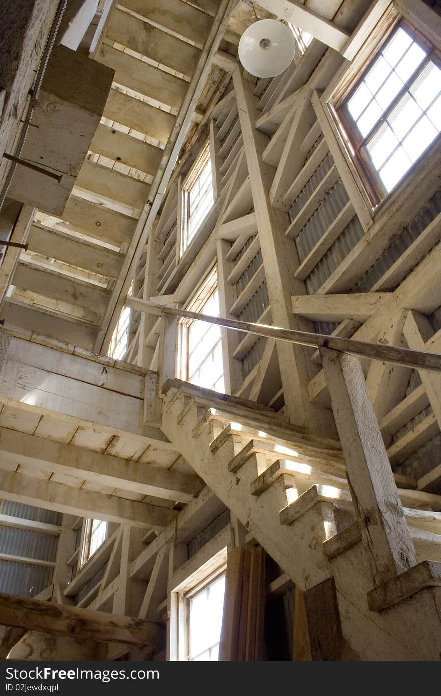 This is the stairs in an old factory in the ghost town Bodie. This is the stairs in an old factory in the ghost town Bodie.