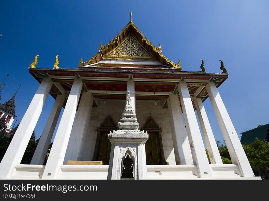 Sema in Front of The Temple of Wat Rat Nuddha in Bangkok Thailand. Sema in Front of The Temple of Wat Rat Nuddha in Bangkok Thailand