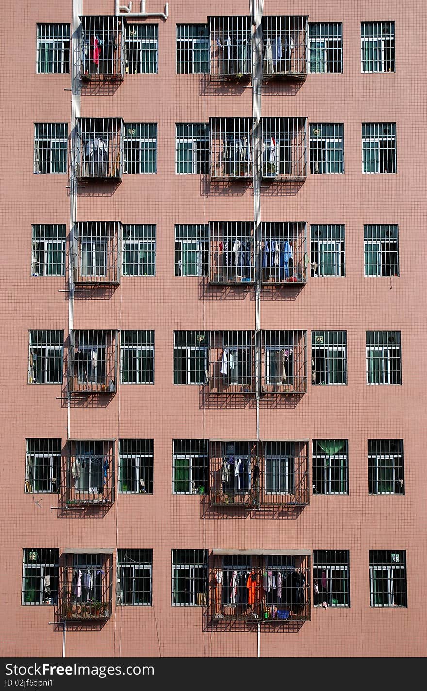 Guarded Windows of a residential building in South China