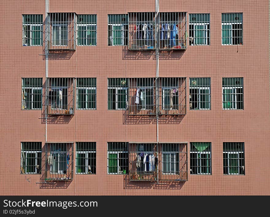 Guarded Windows of a residential building