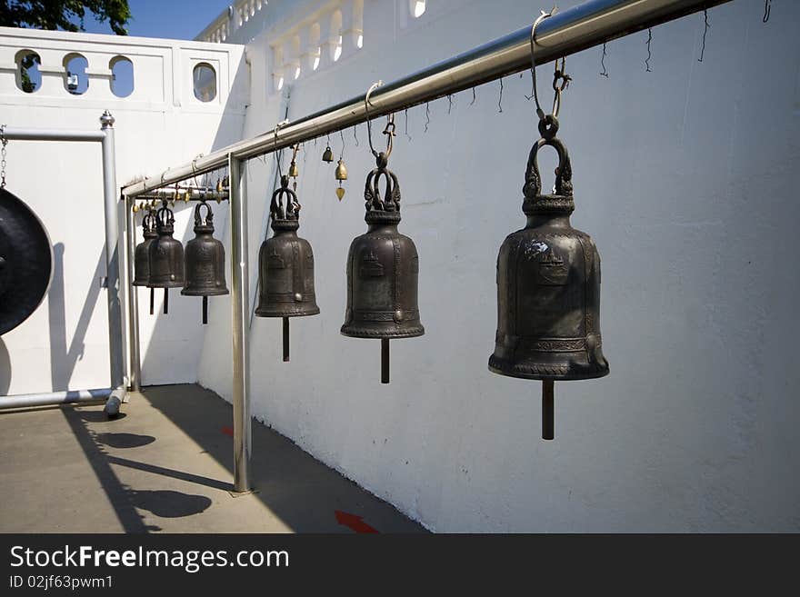 Bell in the way to Golden Mountain Bangkok Thailand