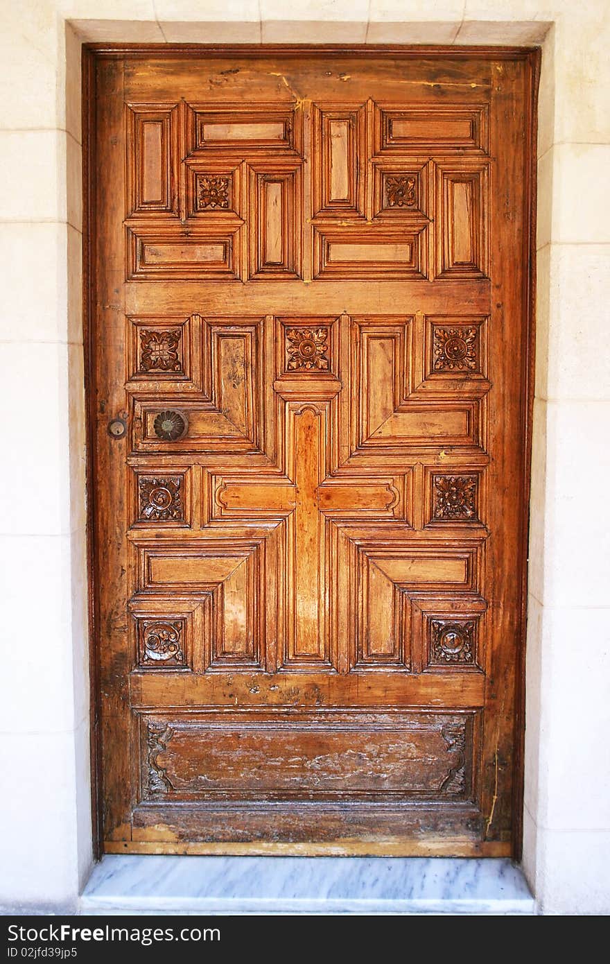 Vintage door of monastery Kykkos  in Cyprus.