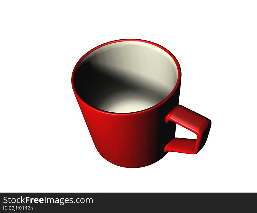 Red cup of coffee on a white background. Red cup of coffee on a white background