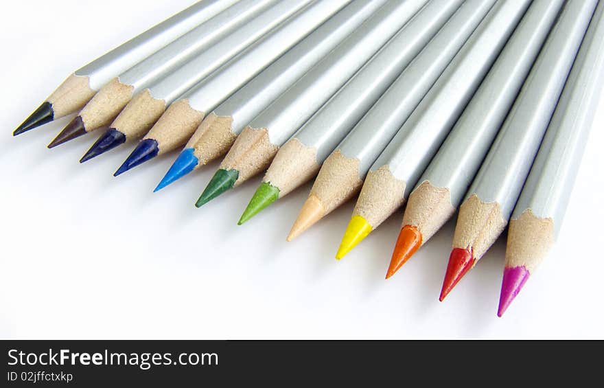 Color pencil set, image, macro. Color pencil set, image, macro