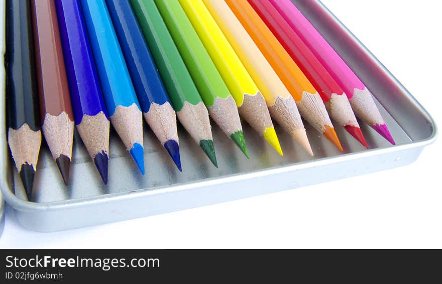 Color pencil set, image, macro. Color pencil set, image, macro