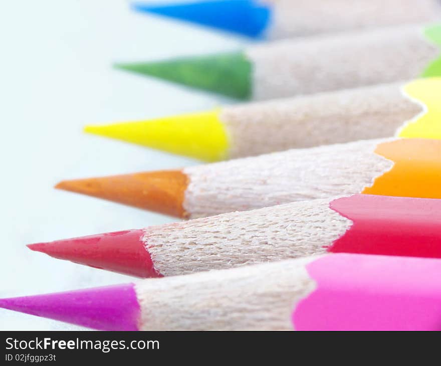 Color pencil set, image, macro. Color pencil set, image, macro