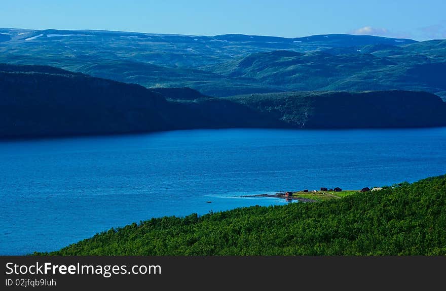 Small house on the coast of fiord