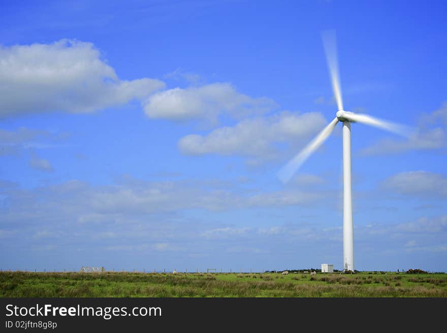 Wind Turbine in Field