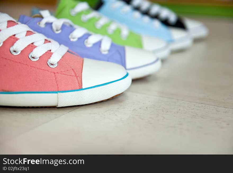 Five Different Color Shoes