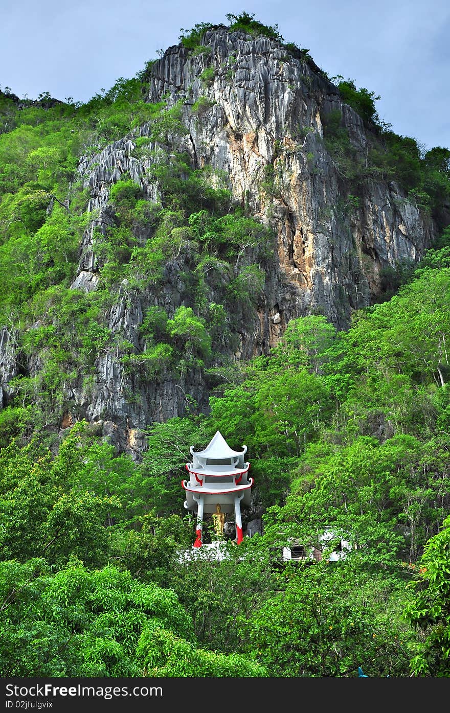 Pavilion of buddha on mountain