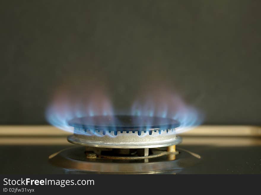 Flames of gas stove