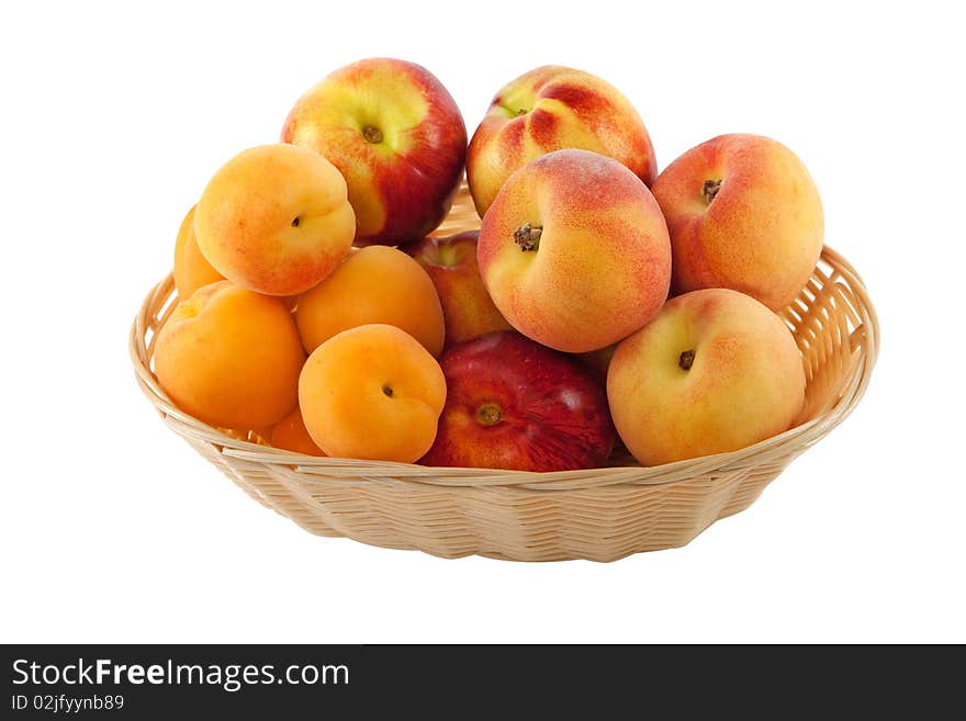 Fruits In Basket With Hand Made Clipping Path