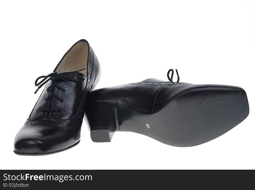 Female Black Shoes isolated white background