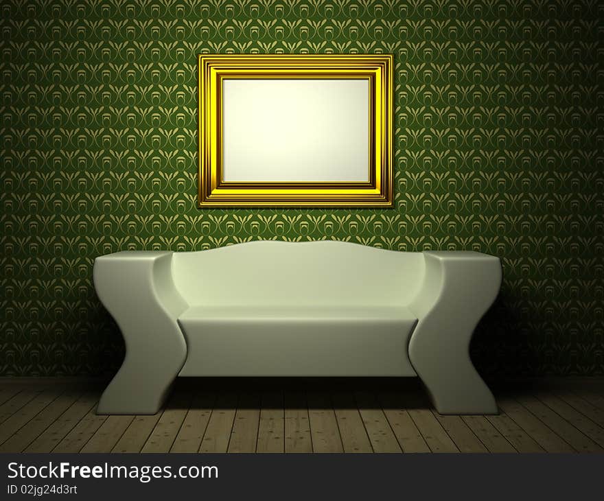 Room with picture. 3d rendered image