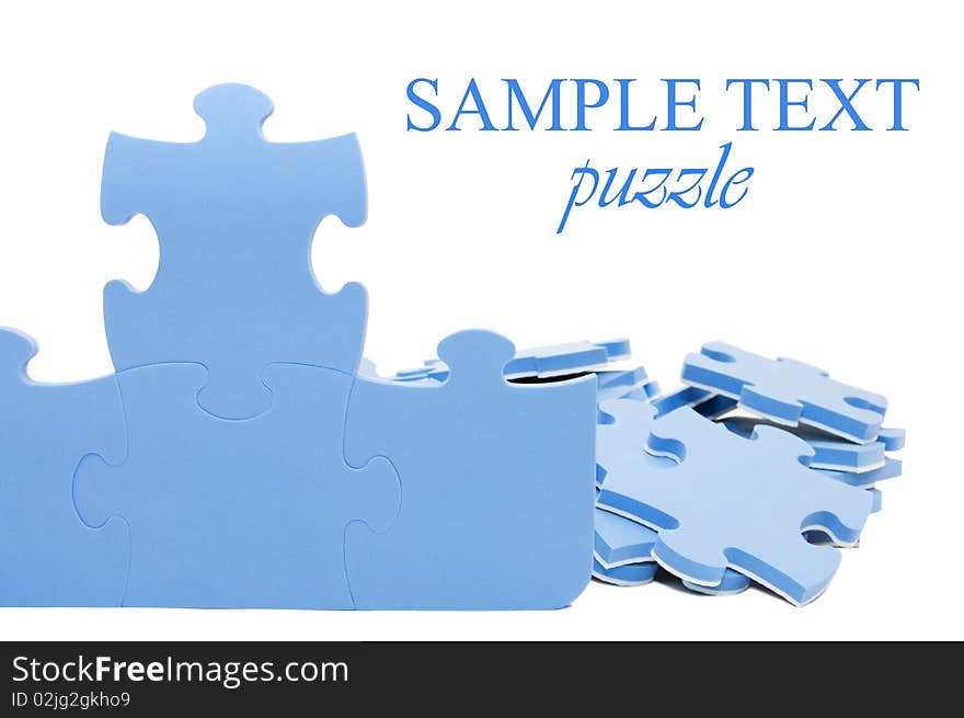 Slices of puzzle, isolated on white background