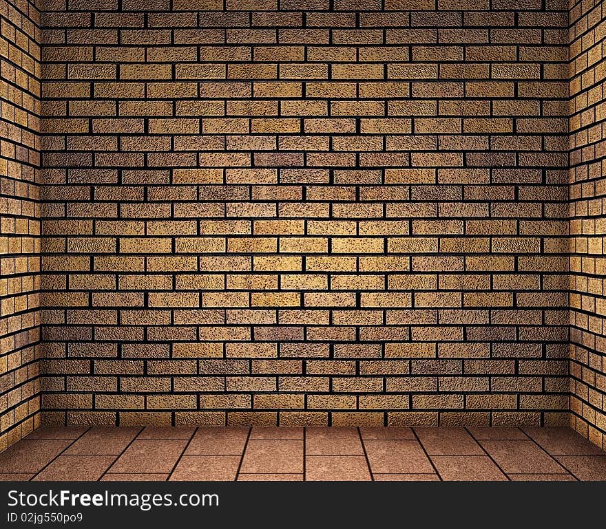 Frontal image of a brick wall