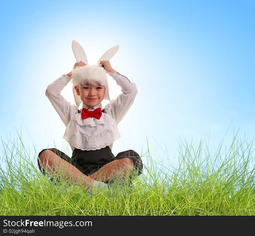 Little boy having fun outdoors