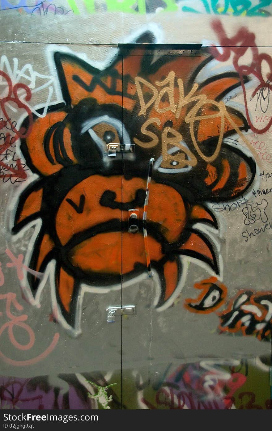 Graffiti depicting a distorted face