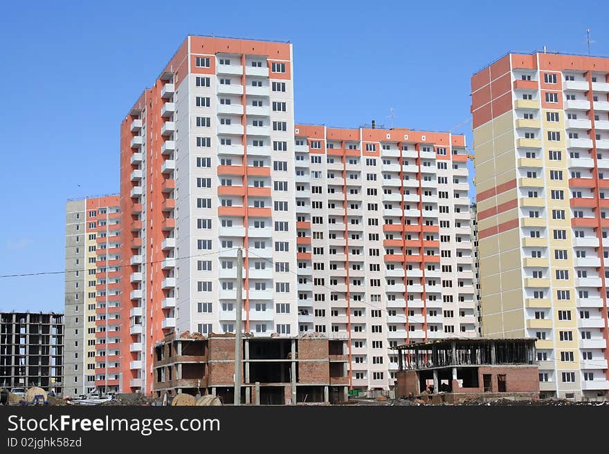 New residential high-rise complex on the sky. New residential high-rise complex on the sky