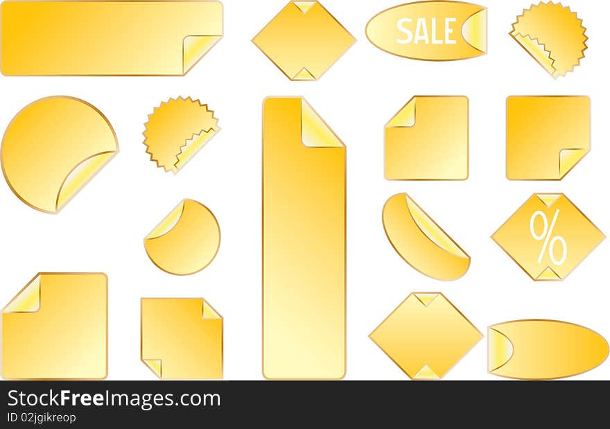 Yellow sticker vector set . Isolated on a white background. Vector will be additional. Yellow sticker vector set . Isolated on a white background. Vector will be additional