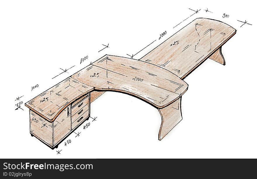 Hand drawn illustration of furniture isolated on white. Hand drawn illustration of furniture isolated on white.