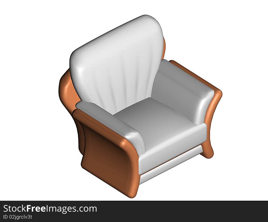 3d sofa in white background.