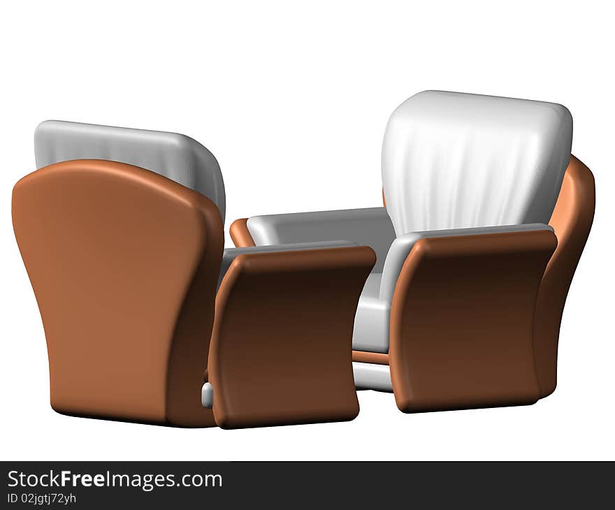 3d sofa in white background. 3d sofa in white background.