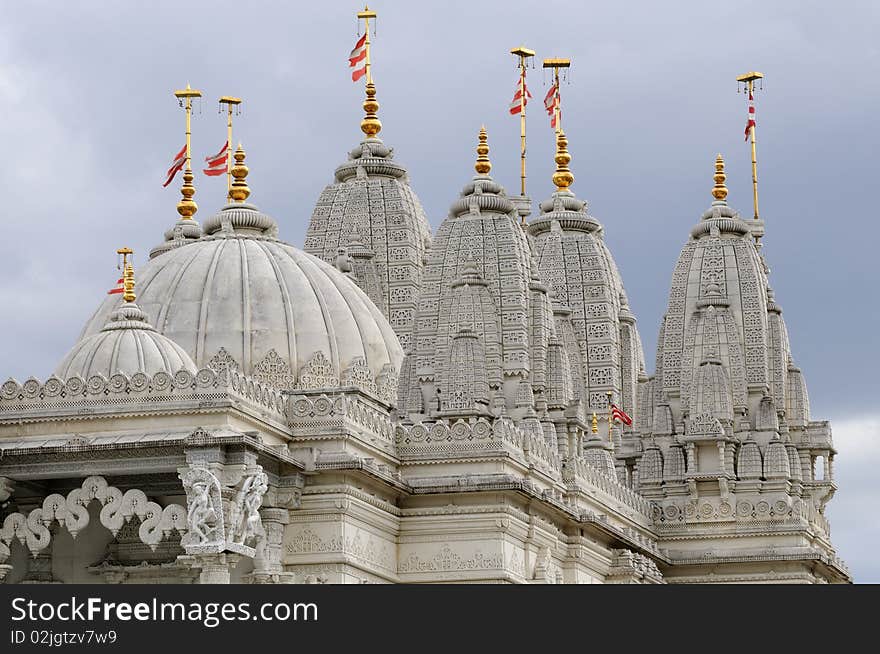 Flags On Indian Temple