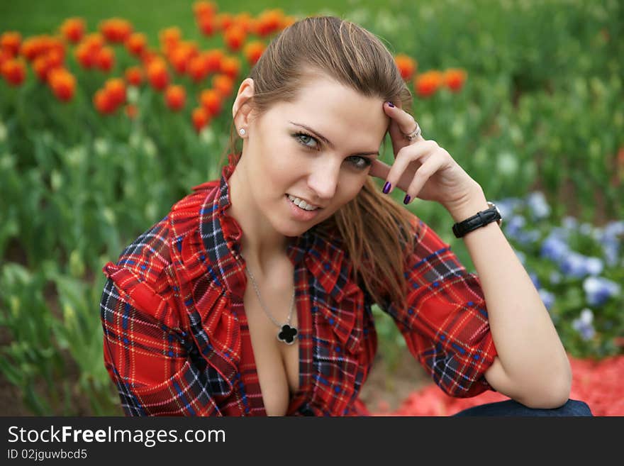 The girl in spring colours