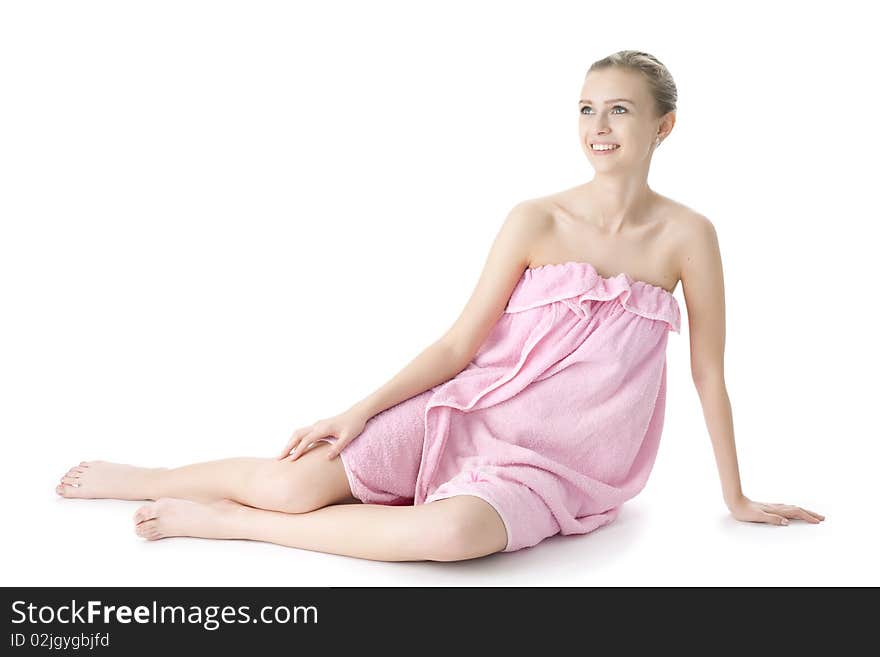 Beauty young girl day spa on white background. Beauty young girl day spa on white background