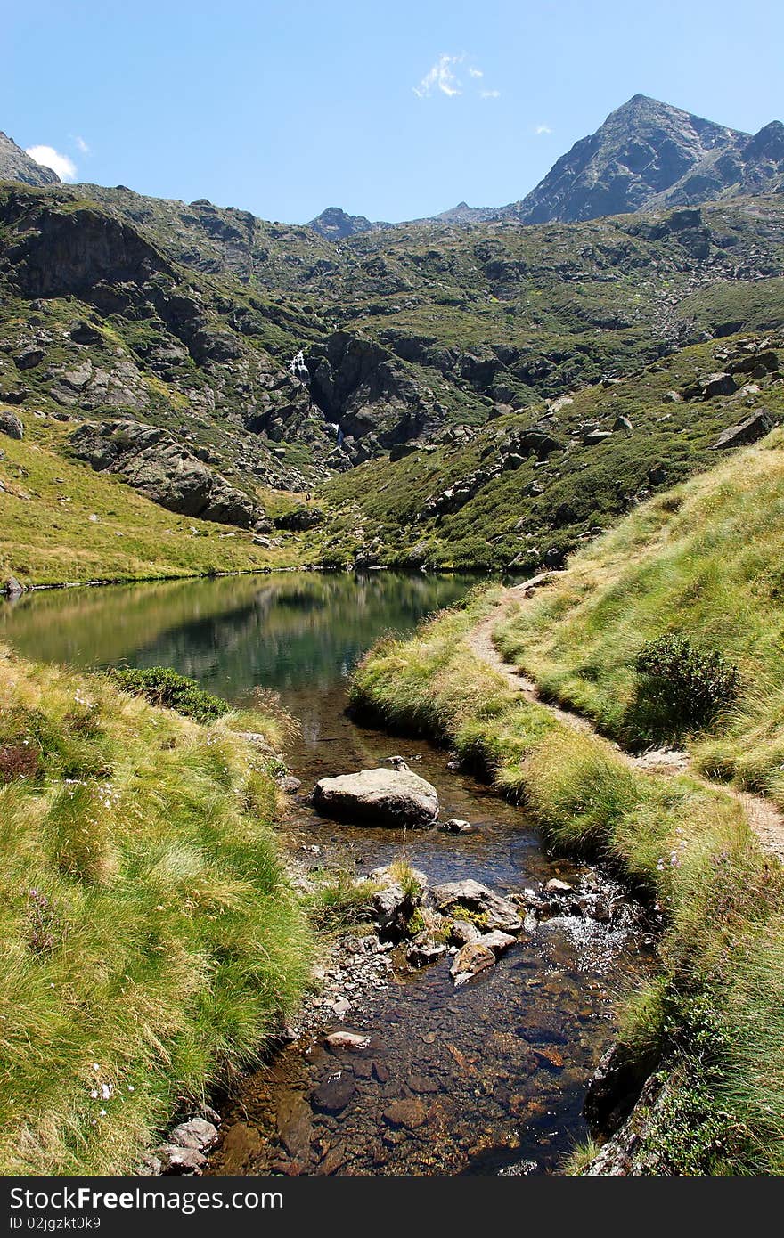 Alluring Lake In Pyrenean S Mountain