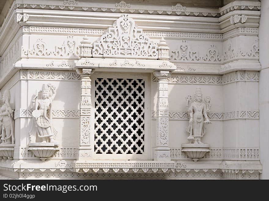 Architectural details of hindu temple located in London, touristic attraction. Architectural details of hindu temple located in London, touristic attraction