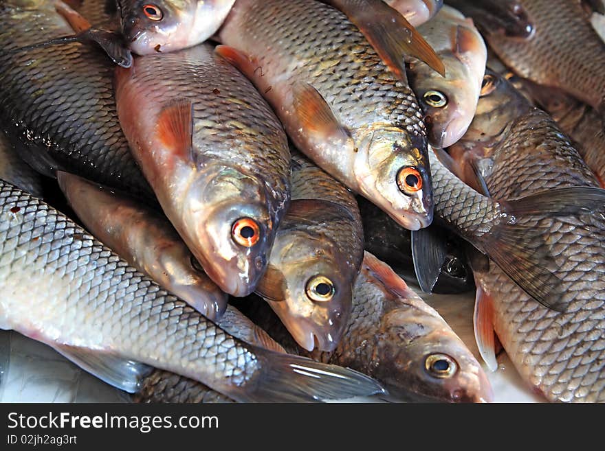 Small fish on rural market