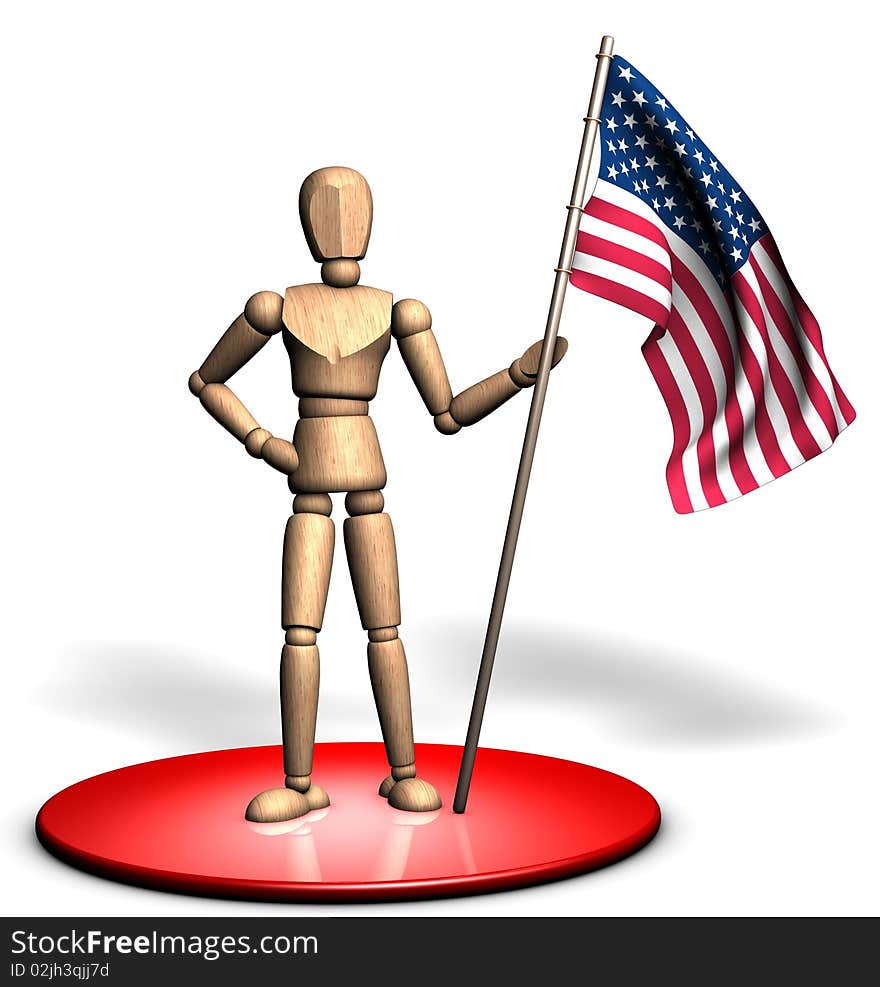 Statue Of Usa Flag