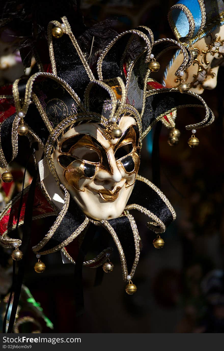 Venetian Mask, dark background, Venice, Italy