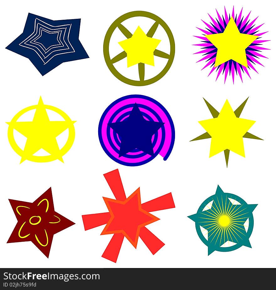 Illustration representing different type of star. Illustration representing different type of star.