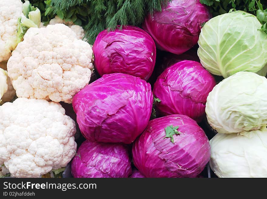 Close up of vegetables on market stand