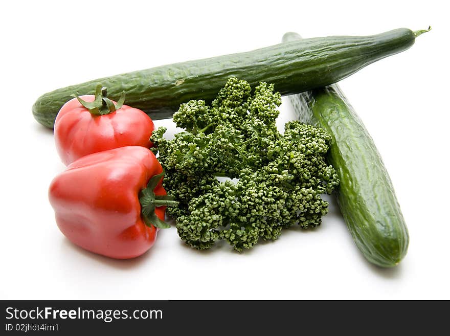 Fresh vegetable onto white background. Fresh vegetable onto white background