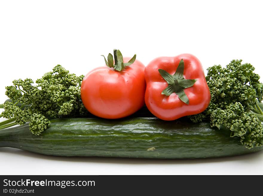 Fresh vegetable onto white background. Fresh vegetable onto white background