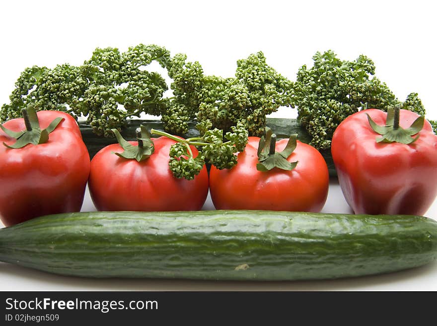 Fresh vegetable onto white background