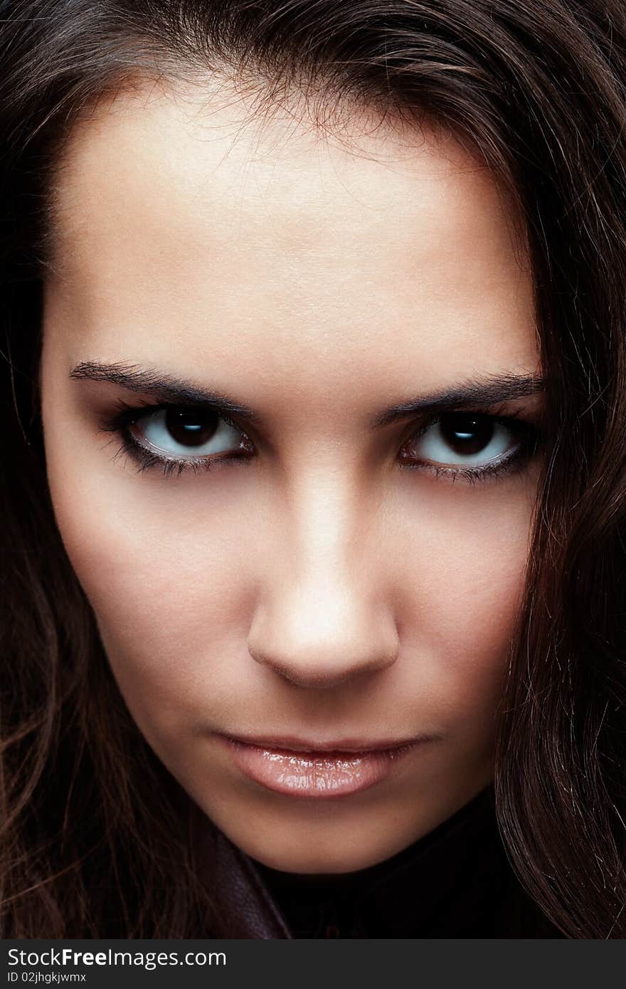 Portrait of a young attractive girl closeup